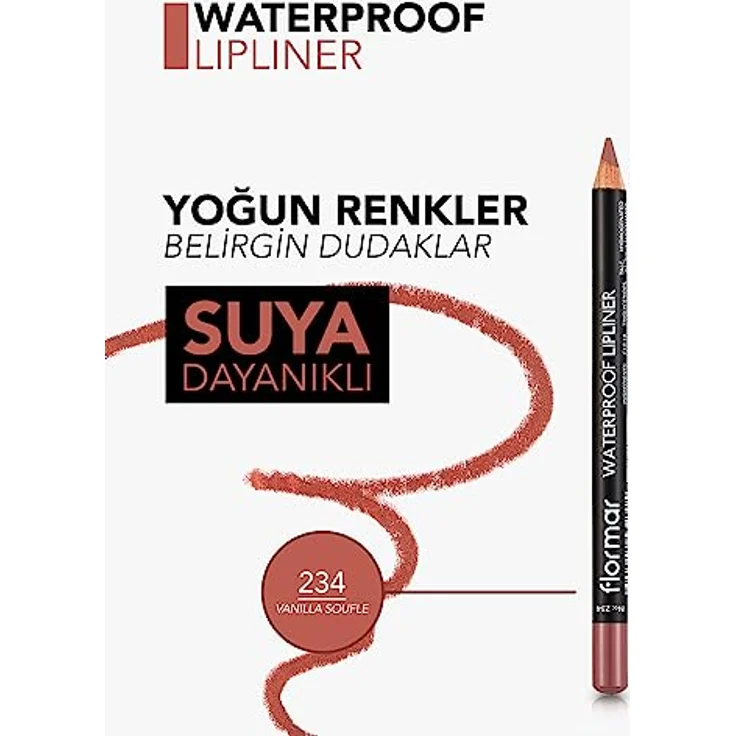 Flormar Wasserdichter Lipliner-Bleistift, 234 Vanille-Souffle, 1,14 g – Bild 3