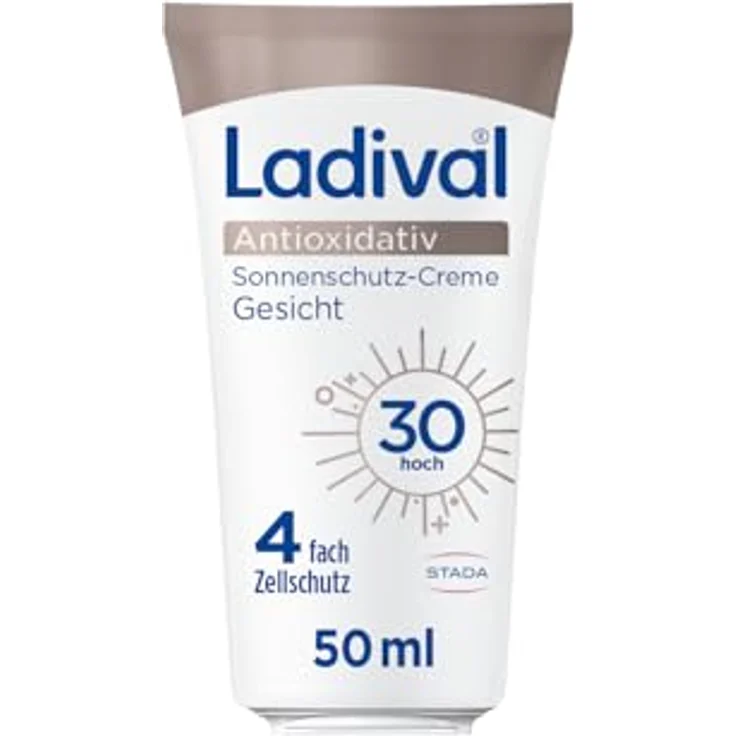 Ladival Antioxidativ Sonnencreme Gesicht LSF 30, Pflege mit Anti-Pollution-Komplex, Vitamin C und E, 4-fach Zellschutz, schweißresistent, UVA- und UVB-Schutz, 50ml – Bild 1