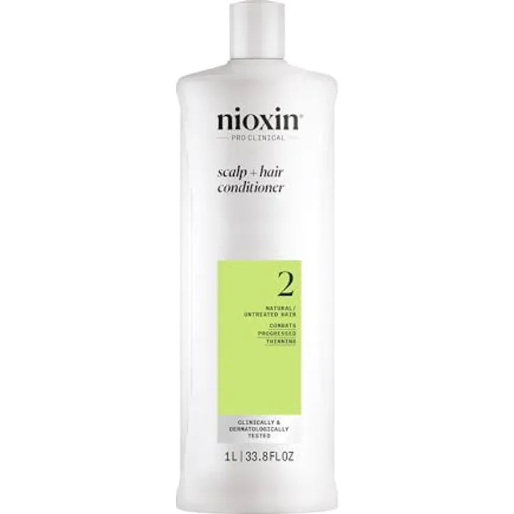 NIOXIN Scalp + Hair System 2 Conditioner – Haarspülung für unbehandeltes, sichtbar dünner werdendes Haar – mit Biotin, Koffein & Niacinamid (1 l)