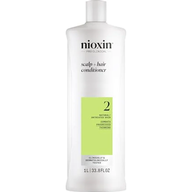 NIOXIN Scalp + Hair System 2 Conditioner – Haarspülung für unbehandeltes, sichtbar dünner werdendes Haar – mit Biotin, Koffein & Niacinamid (1 l) – Bild 1