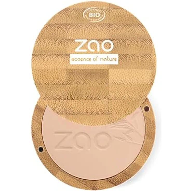 ZAO Bamboo Compact Powder Puder 9 g 302 - Beige Orange, talkfreie Formel für einen mattierten Teint
