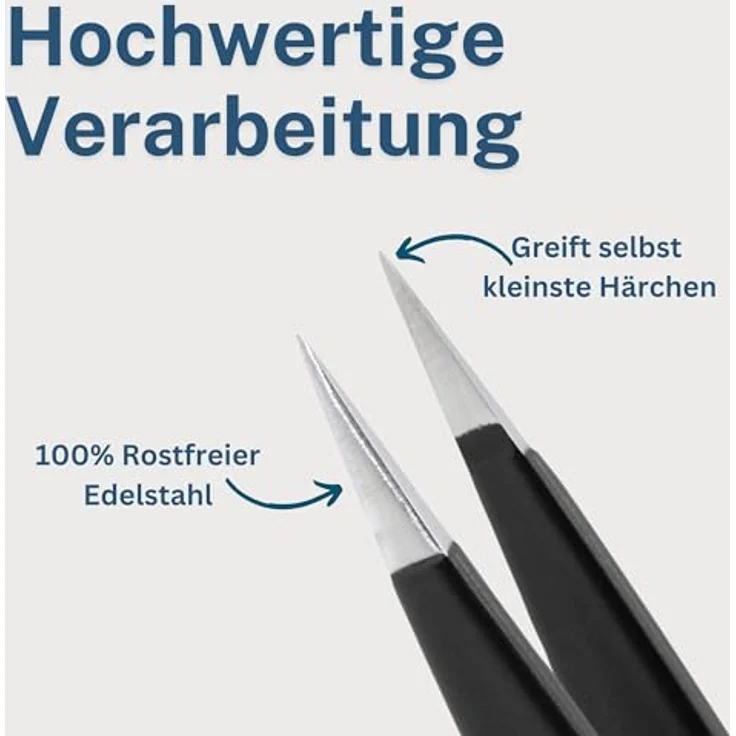 remos professional body care REMOS Splitterpinzette - Edelstahl [INOX] rostfrei 9.5 cm, feine Spitze satin, präzise für Splitter und eingewachsene Härchen – Bild 4
