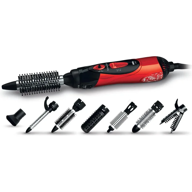 Sencor SHS 7551RD, Warmluftbürste mit 1000 Watt Leistung, Ionen-Technologie und zwei Temperaturstufen, rot