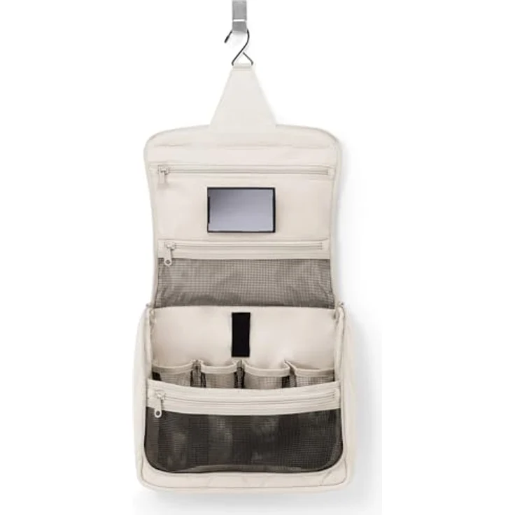 reisenthel toiletbag XL Puffer Stone, Kulturbeutel mit Haken, wasserabweisend, 4L Volumen, inklusive abnehmbarem Spiegel – Bild 3