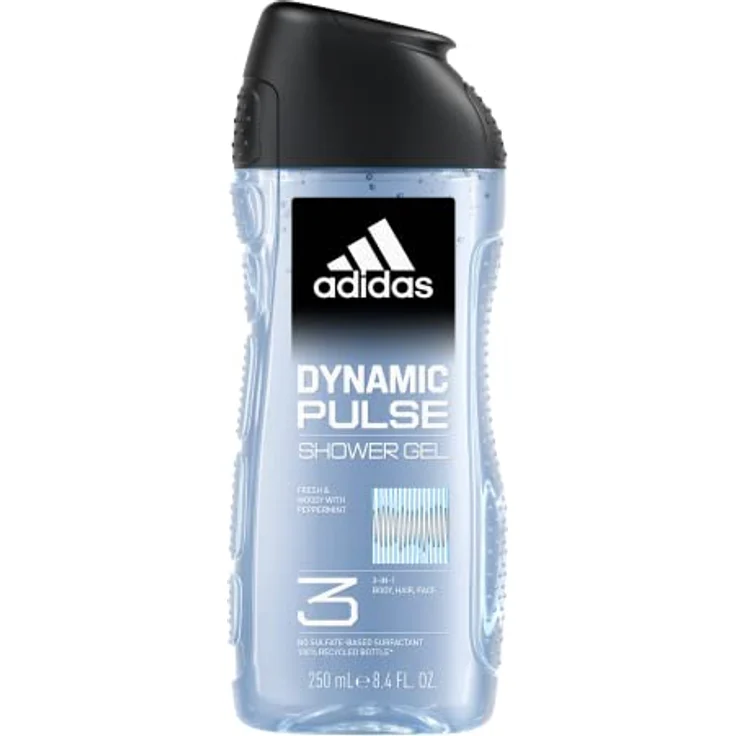 Adidas Dynamic Pulse 3in1 Körper, Haar und Gesicht Duschgel für ihn, 250ml, mit kühlem, aromatischem Duft - adidas – Bild 1