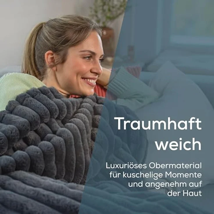 BEURER Heizdecke HD 82 Stockholm, kuscheliges Obermaterial, Beurer Sicherheitssystem mit Abschaltung nach 3 Stunden, maschinenwaschbar bei 30 °C – Bild 3