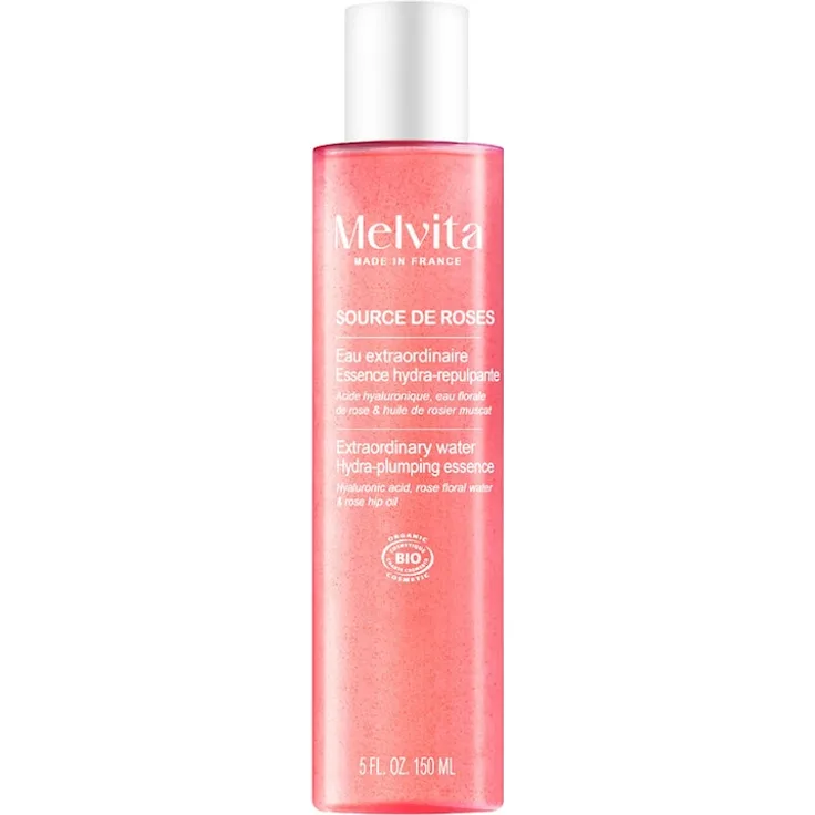 Melvita AUSSERGEWÖHNLICHES WASSER, rosa Gesichtswasser 150 ml mit WATER BOOST-Formel und natürlicher Mikro-Hyaluronsäure