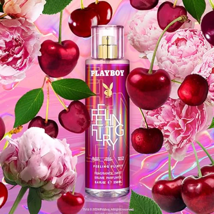 PLAYBOY Feeling Flirty Fragrance Mist, Körperspray für Damen mit fruchtigem Chypre-Duft, 250 ml – Bild 5