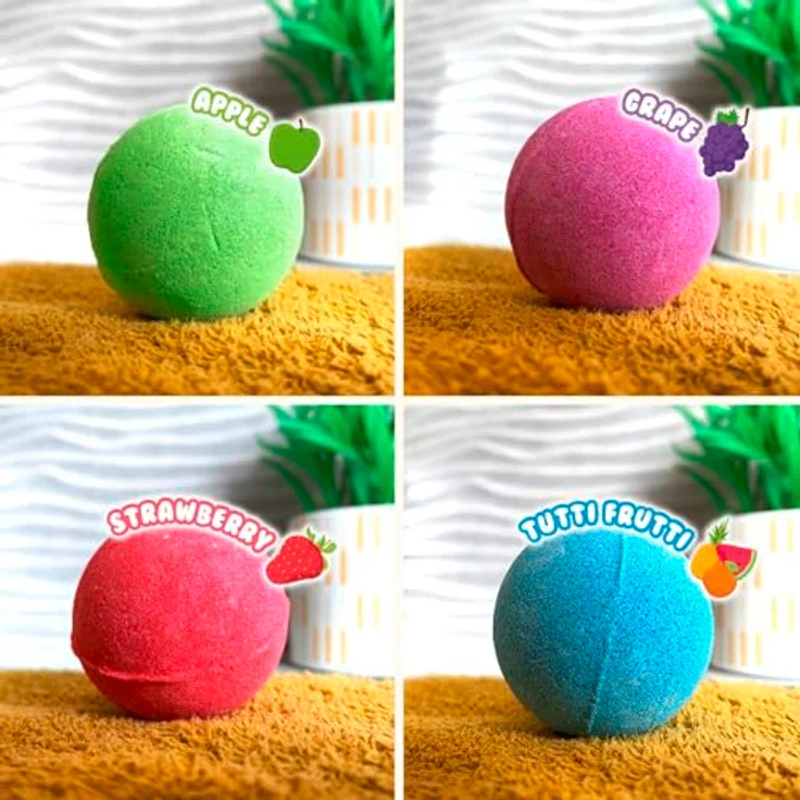 Simba Glibbi Blubber Badebomben 4er Set – sprudelnd, bunt, duftend, für Kinder ab 3, Badespaß mit Farbeffekt – Bild 3