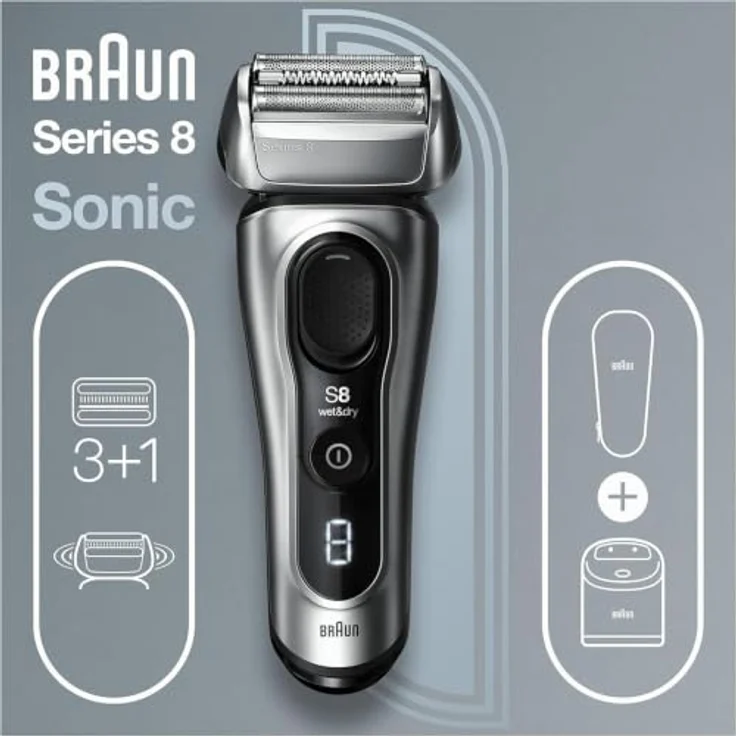 Braun Gesichtshaarrasierer Series 8, 8467cc System wet&dry, SmartClick-Präzisionstrimmer, hergestellt in Deutschland – Bild 3