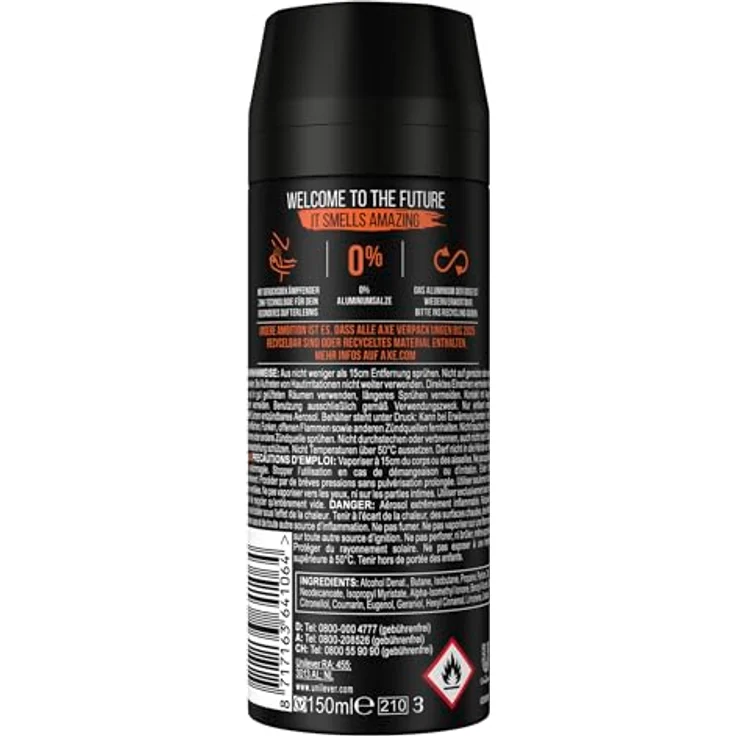 Axe Deodorant BodyVaporisateur Moschus Anti Transpirant für den Mann 150 ml – Bild 3