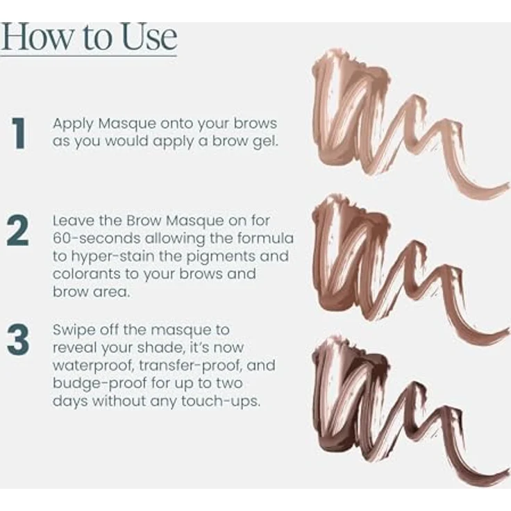 WONDERSKIN Wonder Blading Brow Stain & Go Masque, Langanhaltendes Augenbrauen-Gel, wasserfest, Farbton Brunette, 3,29 ml – Bild 7