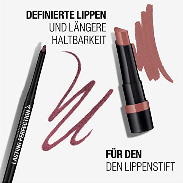 Manhattan Lasting Perfection Lipliner, Fb. 59 Y Love Rosy, langanhaltender und deckender Konturenstift, 2 g – Bild 4