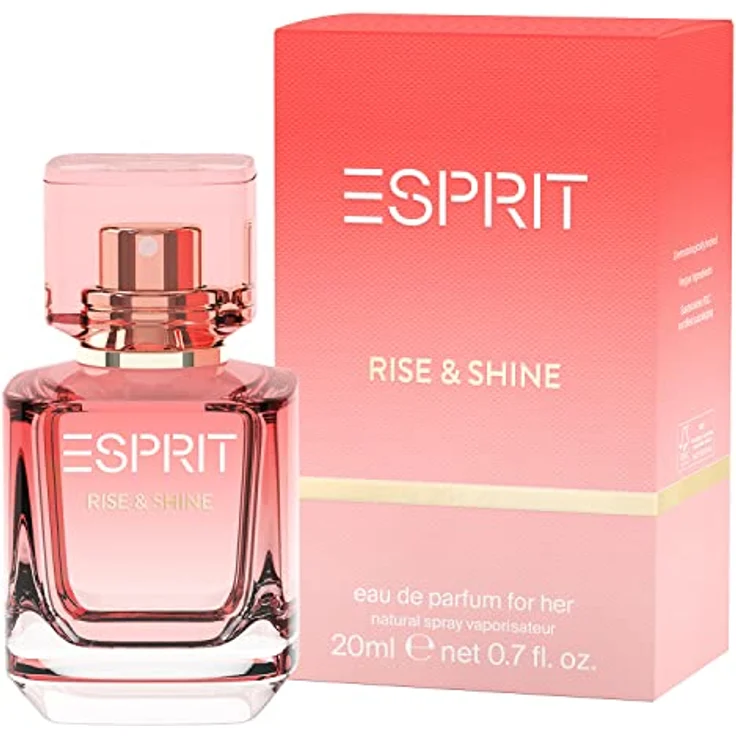 ESPRIT Parfüm Damen Rise & Shine EdP, 20ml, fruchtig-erfrischender Duft mit Mandarine, Erdbeere, Pfingstrose & Moschus – Bild 1