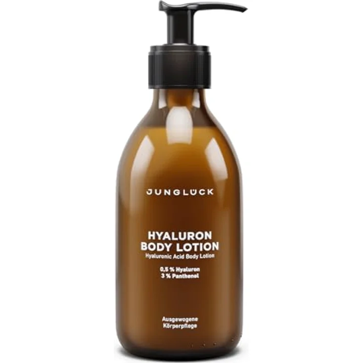 JUNGLÜCK Hyaluron Bodylotion 240ml - Vegan | Duftneutrale Lotion mit 0,5% Hyaluron zur intensiven Feuchtigkeitspflege, lindert Trockenheit und Spannungsgefühle – Bild 1