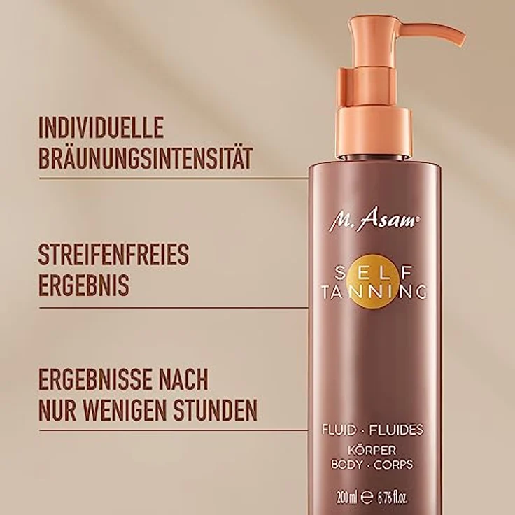 M. Asam SUN Self Tanning Fluid (200 ml) – Selbstbräuner Für Den Körper Mit Sofort- & Langzeit-Effekt, Natürlich Wirkende & Langanhaltende Bräune, Feuchtigkeitsspende Inhaltsstoffe – Bild 2