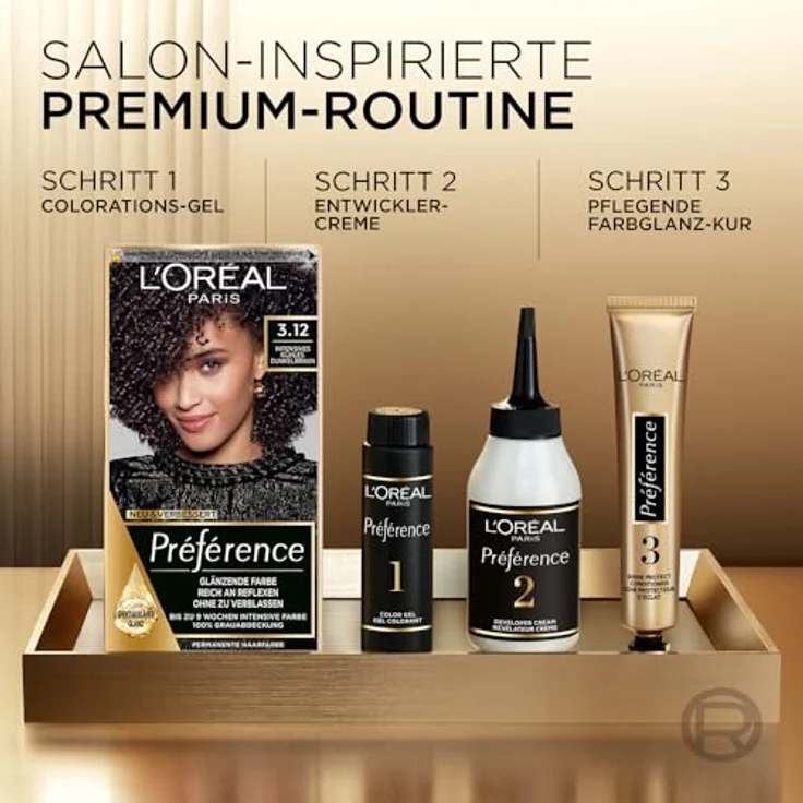 L'Oréal Paris Préférence Haarfärbeset, Permanente Coloration mit 100% Grauabdeckung und Farbglanz-Pflegebalsam, 10.21 Platin Perlmuttblond, 3er Set – Bild 3