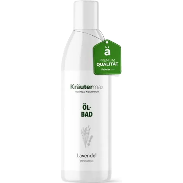 Kräutermax Lavendel Ölbad, Badezusatz für Entspannungsbad mit 100 % naturreinem Lavendelöl, 250 ml