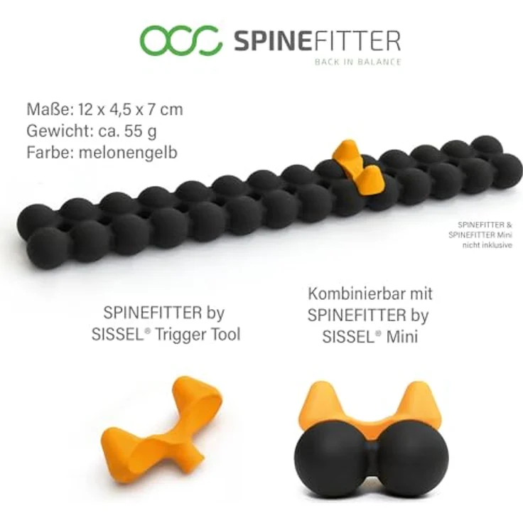 SISSEL SPINEFITTER® Trigger Tool, Massagegerät zur gezielten Lockerung von Triggerpunkten, melonengelb – Bild 3