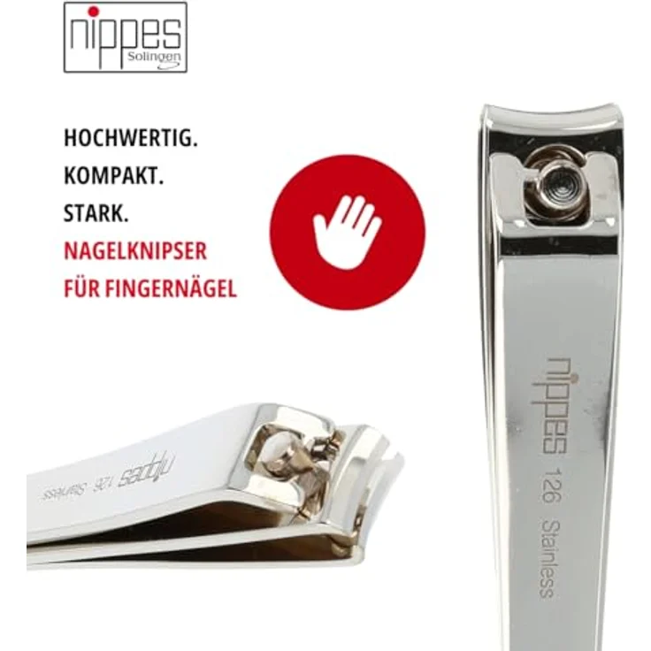 Nippes Nagelknipser 60 mm vernickelt, für feste & harte Nägel, 60 mm, aus rostfreiem Stahl – Bild 3