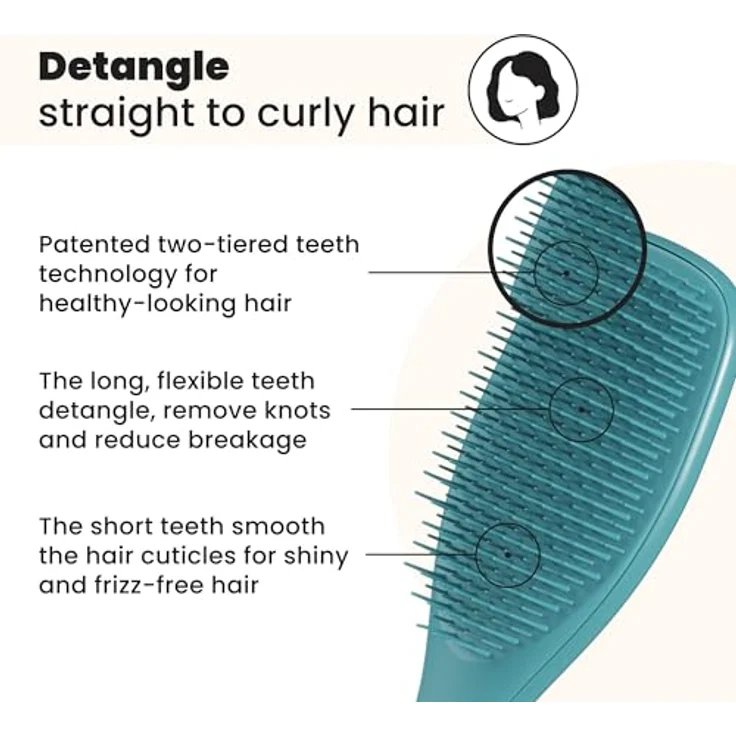 Tangle Teezer The Ultimate Detangler Haarbürste, speziell entworfene Borsten für schmerzfreies Entwirren, Transformative Teal – Bild 2