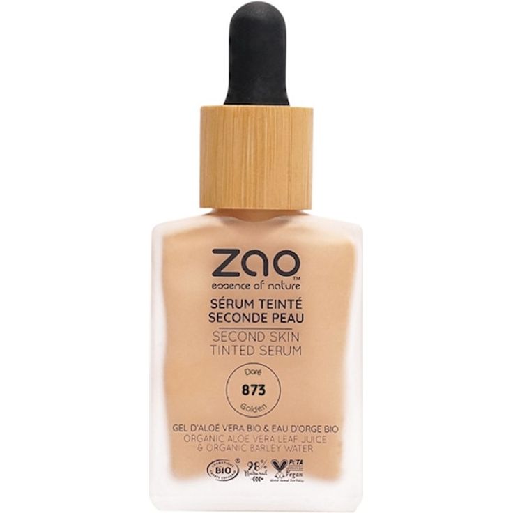 Zao Primer Second Skin Tinted Serum, 30 ml, innovativer Make-up-Primer für trockene, sensible & Mischhaut, feuchtigkeitsspendend und teint-egaliserend