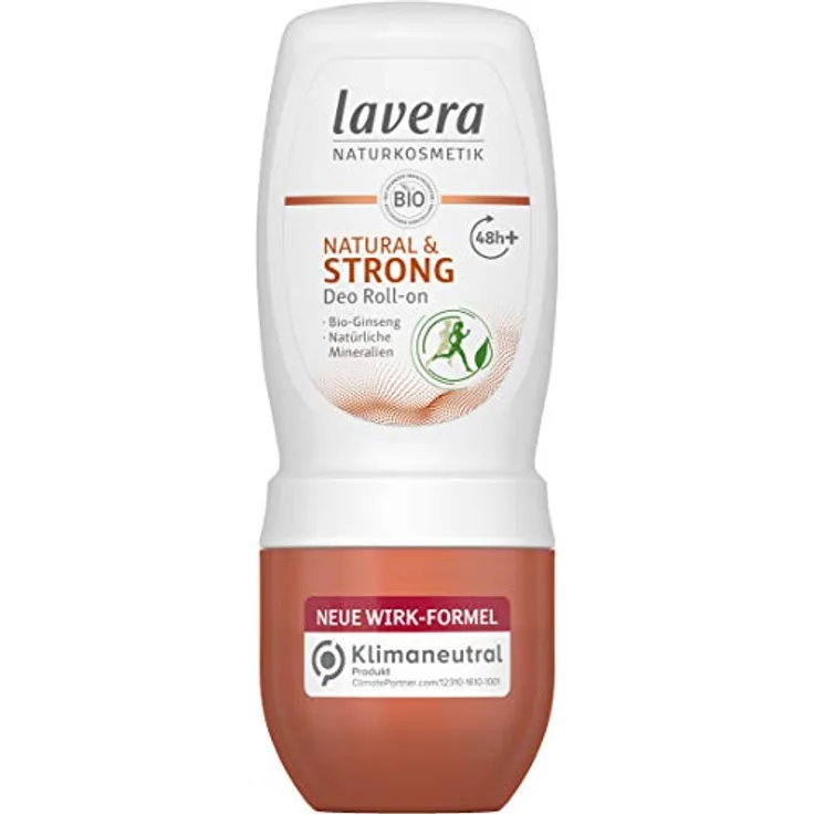 Lavera Deo Roll-on NATURAL & STRONG 48+ h - vegan - Naturkosmetik - Bio-Ginseng & Natürliche Mineralien - ohne Aluminium - Zuverlässig geschützt - 48 Stunden Deo Schutz - 50 ml