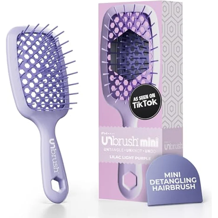FHI Heat UNbrush Mini Wet & Dry, entwirrende Haarbürste mit DuoFlex Anti-Static Borsten, lila/hellviolett – Bild 1
