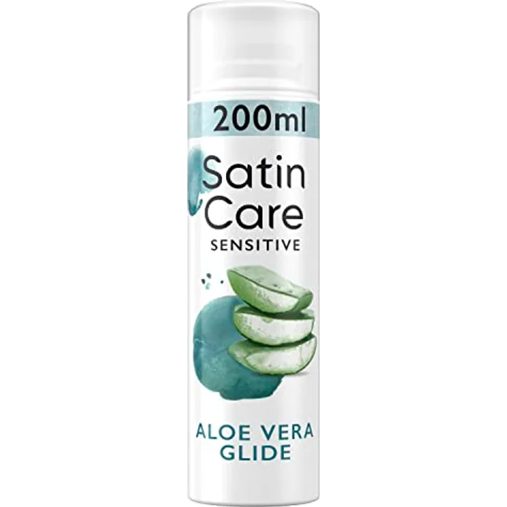 Gillette Venus Satin Care Intimpflege Rasiergel für Damen, Gel mit Aloe Vera, 200ml - für empfindliche Haut, rostfreie Aluminiumdose