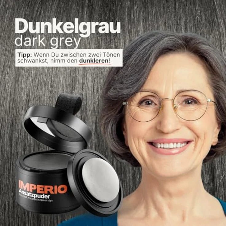 Imperio Wurzelpuder Concealer zur Verdickung der Haare, wasserfest, 4 g, dark gray – Bild 3