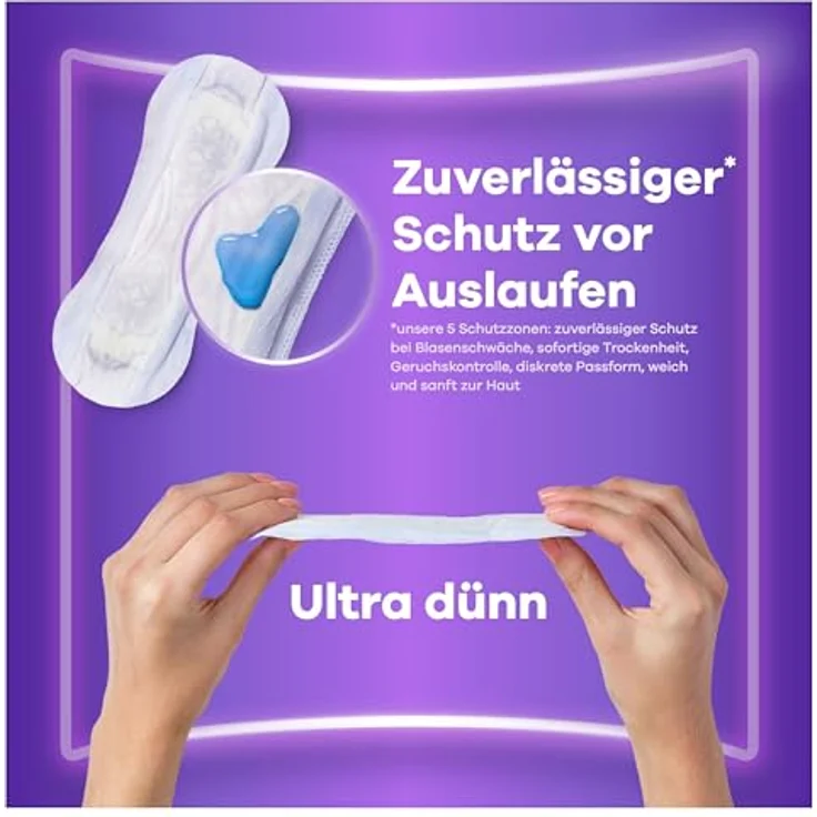 Always Discreet Inkontinenzeinlagen für Frauen, Small, 20 Stück, ultra-dünner RapidDry-Kern, Rundumschutz, dermatologisch getestet – Bild 3