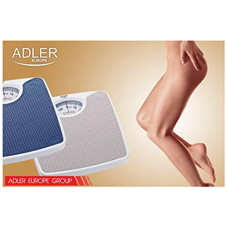 Adler AD 8151b Mechanische Personenwaage, 130 kg, rutschfest, Polymer, Blau – Bild 7