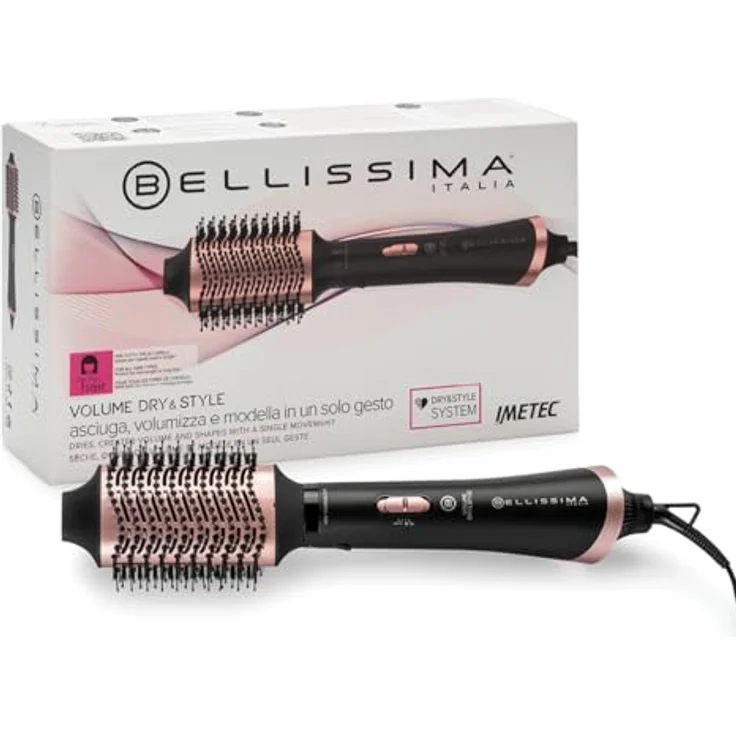 BELLISSIMA Warmluftbürste Volume Dry&Style, 1000 W, Trocknet, formt und verleiht Volumen, ionisierendes Keramikdesign, ideal für mittel-langes Haar – Bild 1