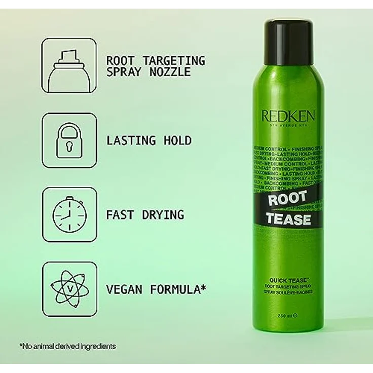 Redken | Innovatives Finishing Spray für alle Haartypen, Ideal für toupierte Looks, Mattes Finish, Vegane Formel, Root Tease Spray, 1 x 250 ml – Bild 3