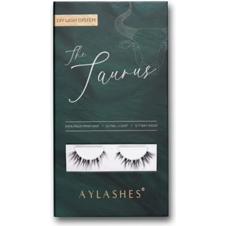 AYLASHES Limited Edition The Taurus DIY Wimpernextensions, 6 Paar C-Curl Wimpern mit feinen Spikes, bis zu 7 Tage Halt, handgefertigt, tierversuchsfrei – Bild 1