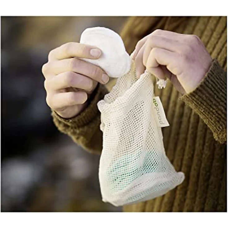 Pandoo 10 Wiederverwendbare Und Waschbare Abschminkpads Aus Bambus Und Baumwolle | Waschbar Make-Up Remover Less Waste | Extrem Weich Perfekt Für gesichtsreinigung Und Baby | Low Waste – Bild 4