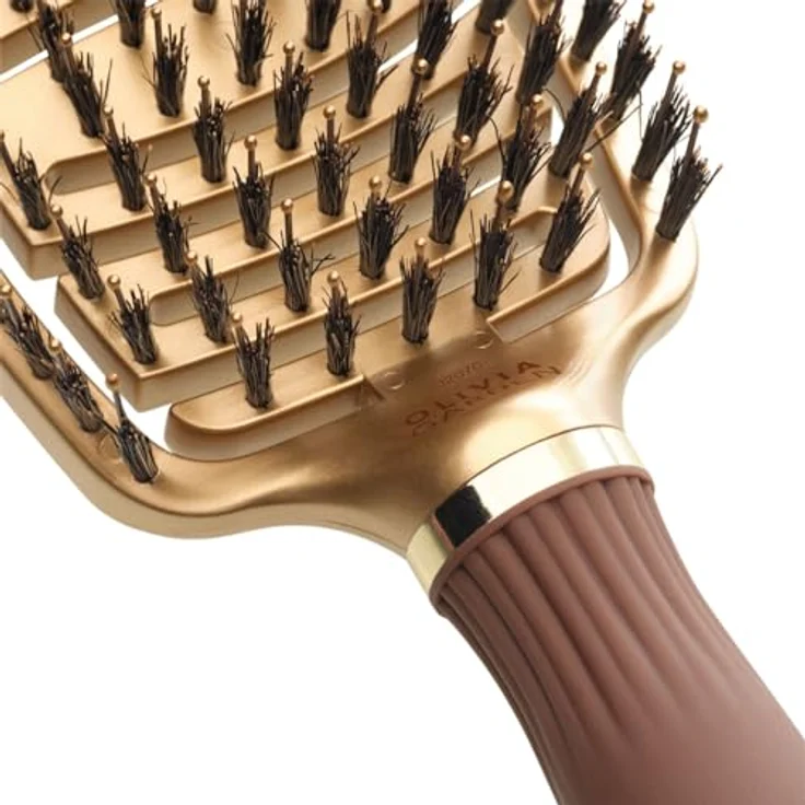 Olivia Garden Expert Care Flex Boar&Nylon Bristles Gold&Brown - Haarbürste mit flexiblen Borsten – Bild 3
