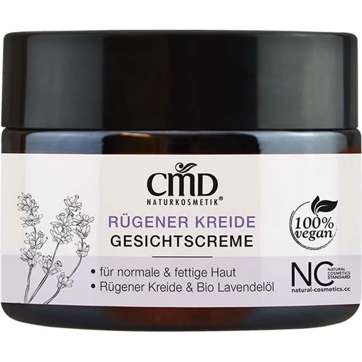 CMD Naturkosmetik Tagescreme Rügener Kreide, leichte Gesichtscreme für fettige und Mischhaut, 50ml, 100% vegan