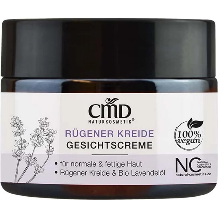 CMD Naturkosmetik Tagescreme Rügener Kreide, leichte Gesichtscreme für fettige und Mischhaut, 50ml, 100% vegan