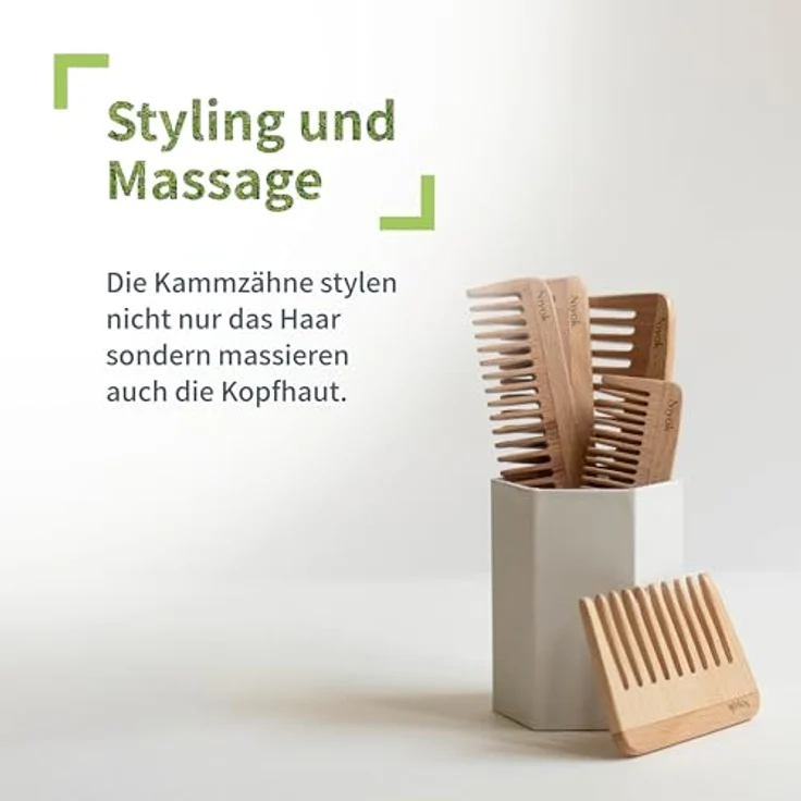 Niyok Taschenkamm aus Buchenholz • Nachhaltiger Holz-Haarkamm für unterwegs, plastikfrei & vegan – Bild 4