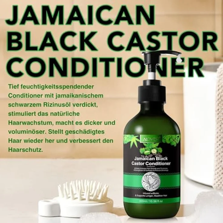 P-Beauty Rizinus Conditioner 3x300ml, sanfte Haarspülung mit Bio Rizinusöl, repariert Haarschäden, fördert Haarwachstum, für alle Haartypen, vegan und bio – Bild 3