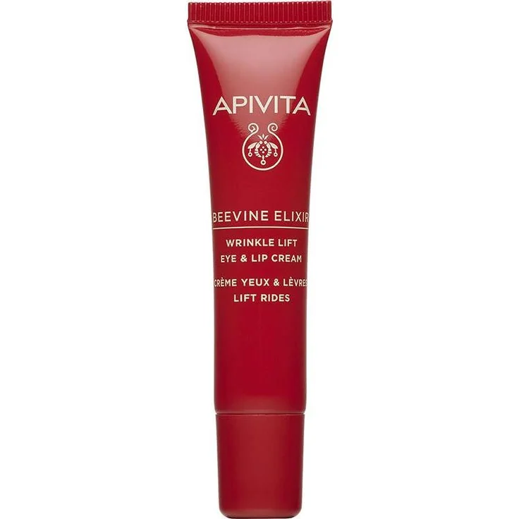 Apivita Beevine Elixir Wrinkle Lift Eye & Lip Cream, mit Polyphenolen und marinen Biotech-Wirkstoffen, 15 ml