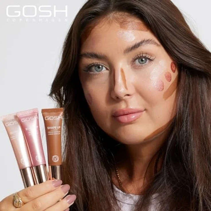 Gosh Blush Up Creme-Rouge Farbton 002 Rose, veganes Rouge mit Glitzereffekt, 14 ml – Bild 3