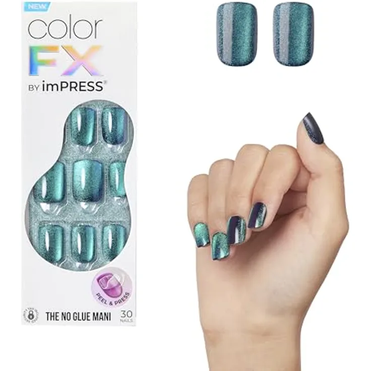 KISS Color FX im Press, künstliche Fingernägel selbstklebend, 30 Stück für perfekte Maniküre