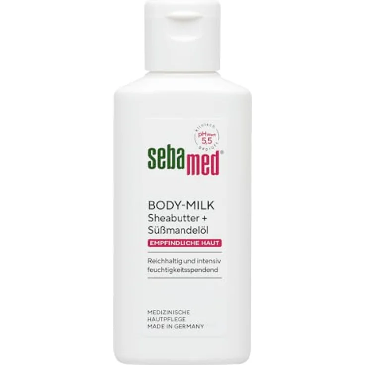 Sebamed Bodymilk 50 ml, reichhaltige Körpercreme mit Süßmandelöl und Sheabutter, intensiv feuchtigkeitsspendend, pH 5,5, in praktischer Reisegröße – Bild 1