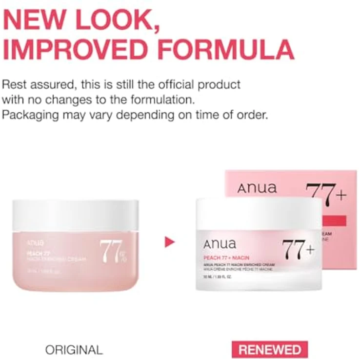 Anua Peach 77% Niacin Enriched Cream, erneuernde und feuchtigkeitsspendende Gesichtscreme, 50 ml, für trockene Haut – Bild 2