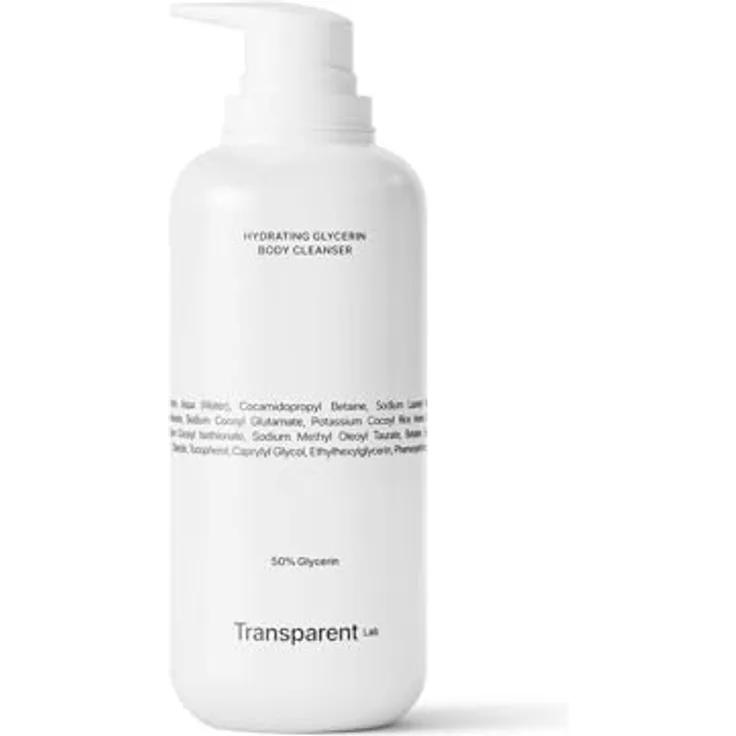 Transparent Lab Hydrating Glycerin Body Cleanser 400 ml, feuchtigkeitsspendendes Duschgel mit 50 % Glycerin für hydratisierte und strahlende Haut