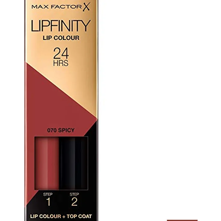 Max Factor Lipfinity Lip Colour Spicy 70 – Kussechter Lippenstift mit 24h Halt ohne auszutrocknen, mit intensiver Farbabgabe, präzisem Applikator & intensiv pflegendem Gloss-Top Coat, 4.2g (1er Pack) – Bild 1