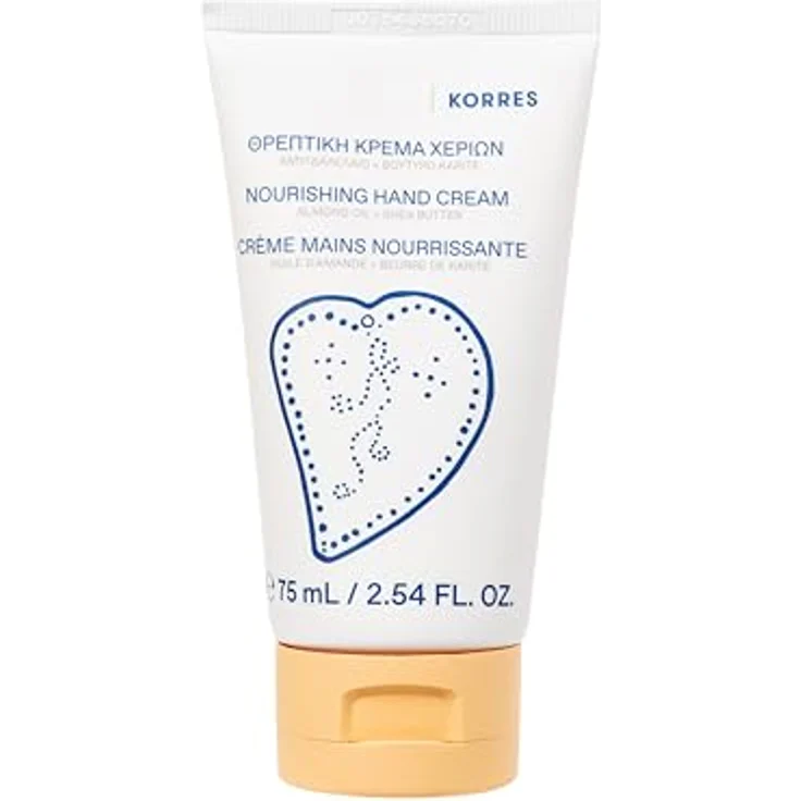 KORRES ALMOND OIL & SHEA BUTTER Nährende Handcreme, silkon- und parabenfrei, 75 ml, intensive Pflege für spröde Hände – Bild 1