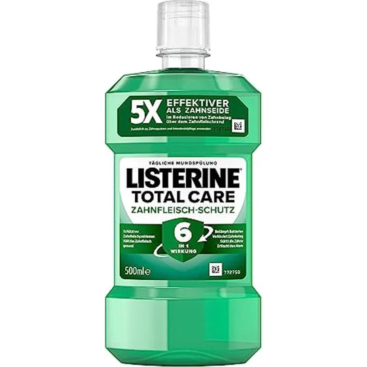 LISTERINE Total Care Zahnfleisch-Schutz (500 ml), schützende Mundspülung für gesundes Zahnfleisch mit 6 in 1 Wirkung, Rundumschutz für gesundes Zahnfleisch – Bild 1